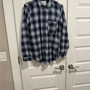 Abercrombie & Fitch Navy Plaid Button Down Shirt